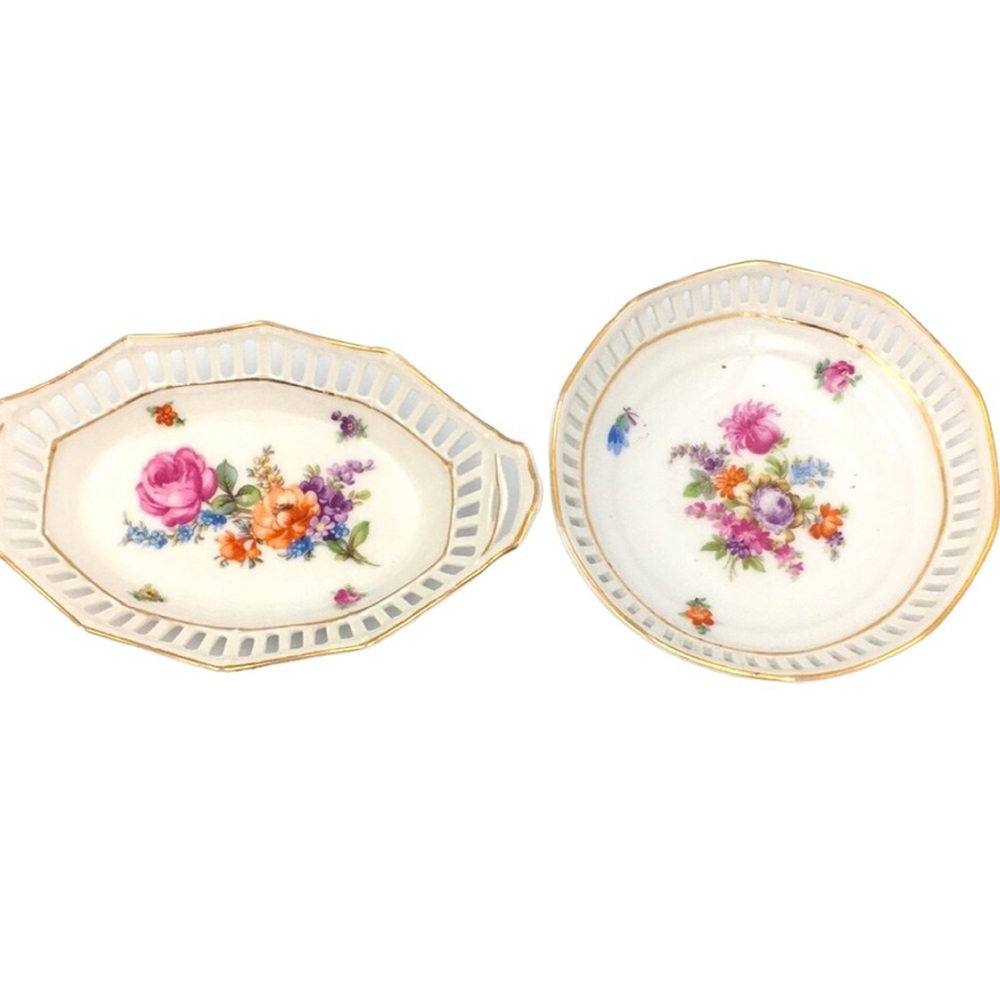 Vintage Schumann Bavarian Dresden Flowers mini set